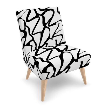 Occasional Chair with abstract black decoration