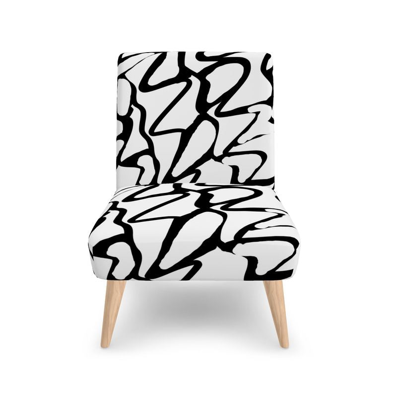 Occasional Chair with abstract black decoration