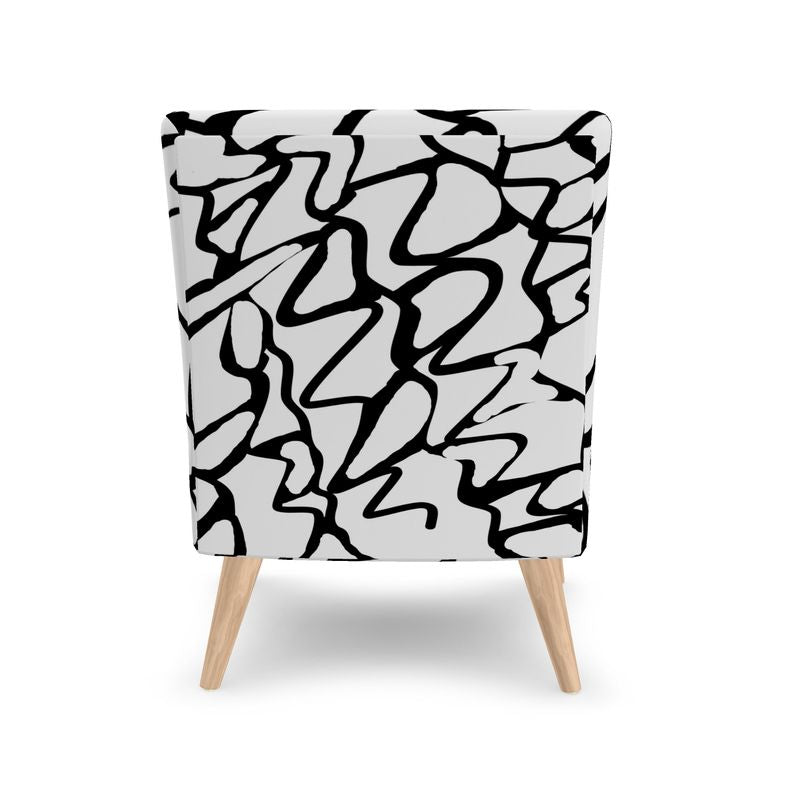 Occasional Chair with abstract black decoration