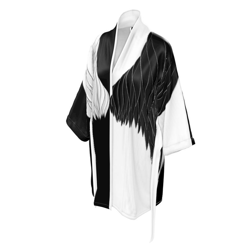 Kimono black and white Angel Wings