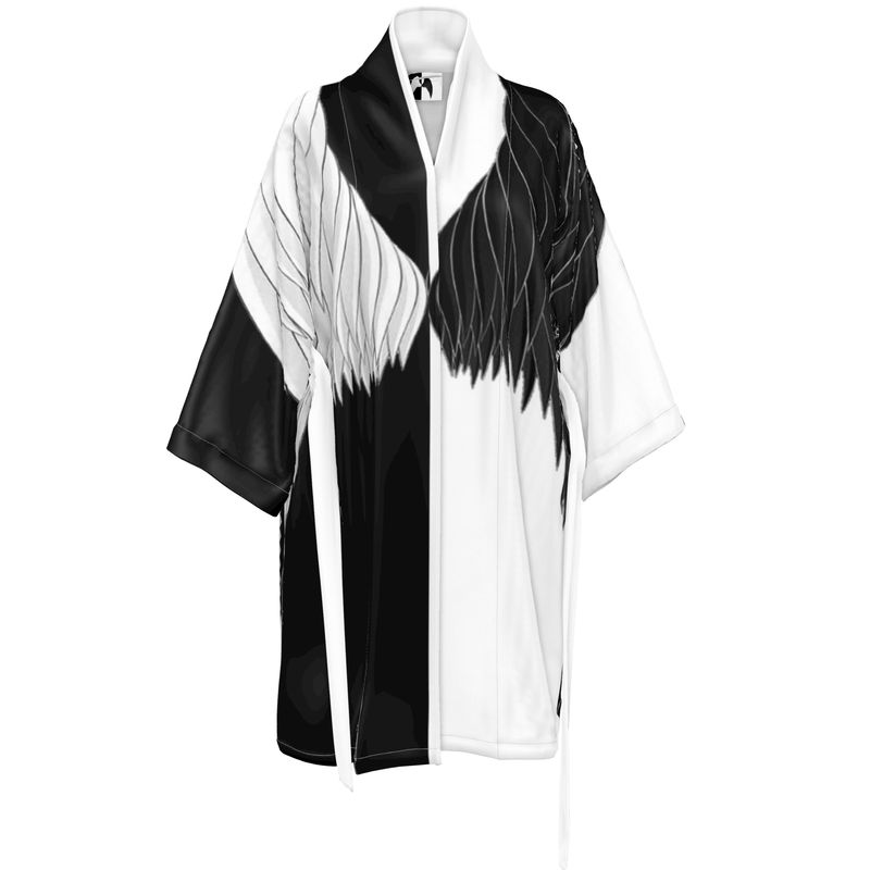 Kimono black and white Angel Wings