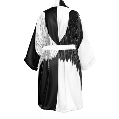 Kimono black and white Angel Wings