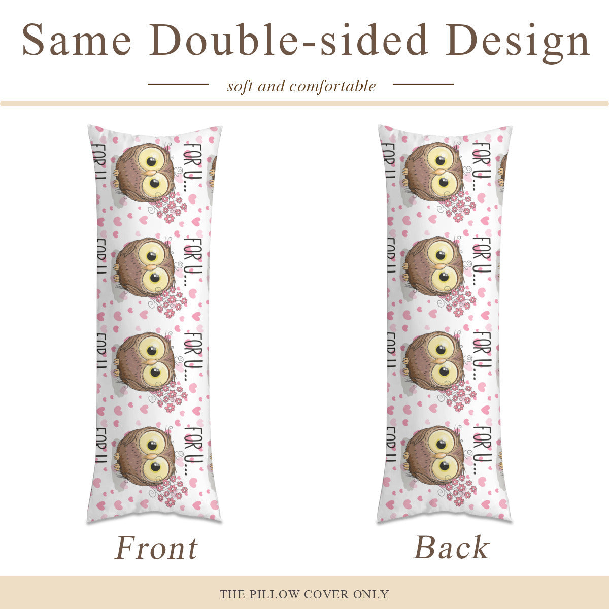 Long Pillow Cover Double-Sided Design