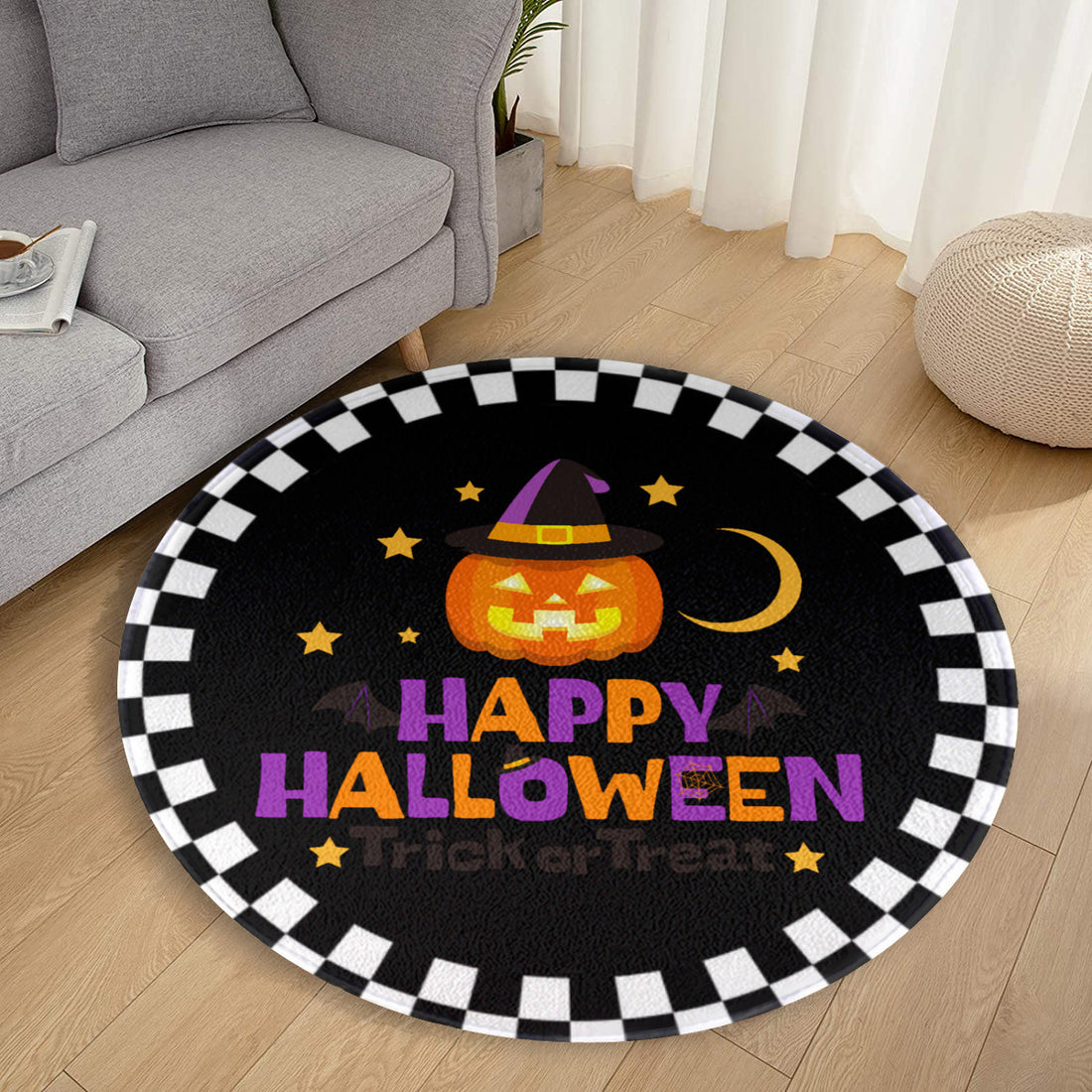 Round Rug Happy Halloween,  Home decoration,  Halloween home decoration