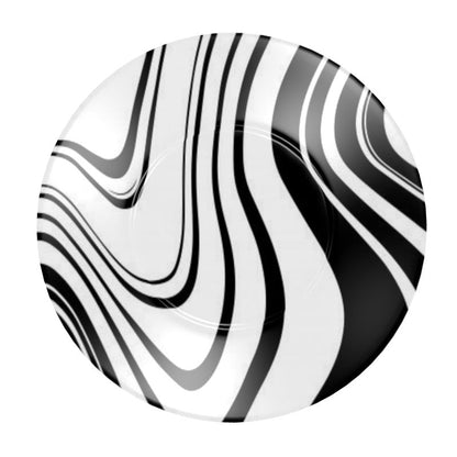 Cup and Saucer black white abstract decoration