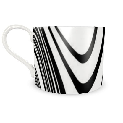 Cup and Saucer black white abstract decoration