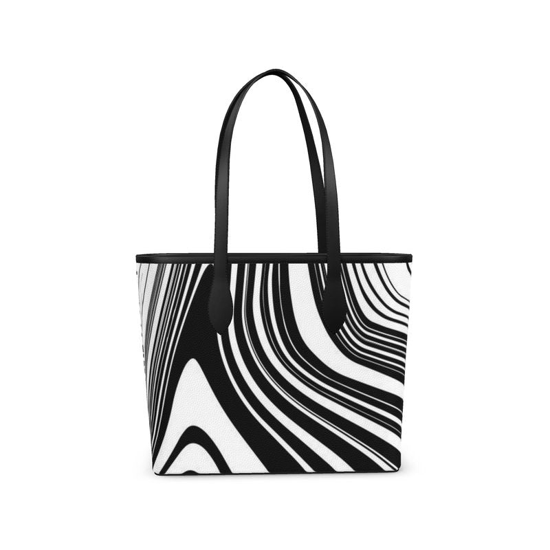 Leather City Shopper Black and White