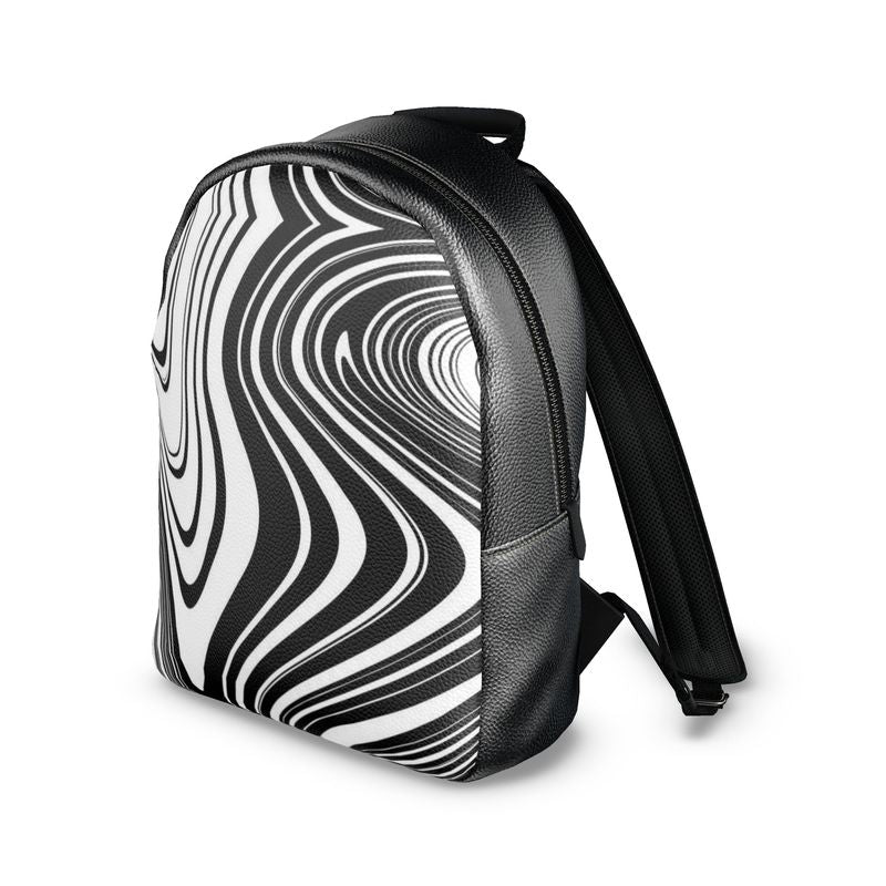 Colville Leather Backpack Black and White