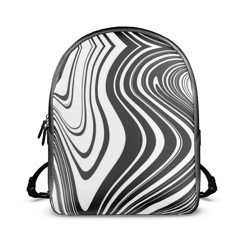 Colville Leather Backpack Black and White