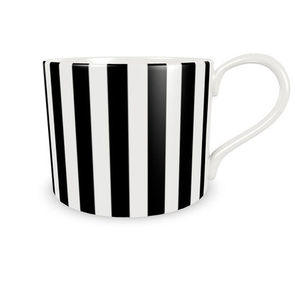 Cup and Saucer Black and White stripes