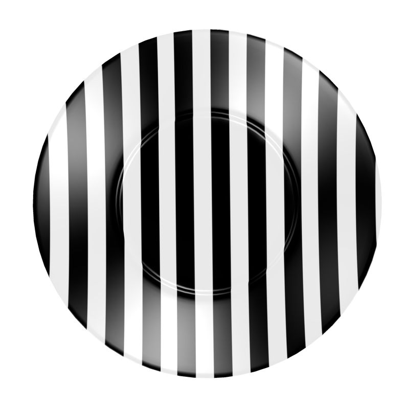 Cup and Saucer Black and White stripes