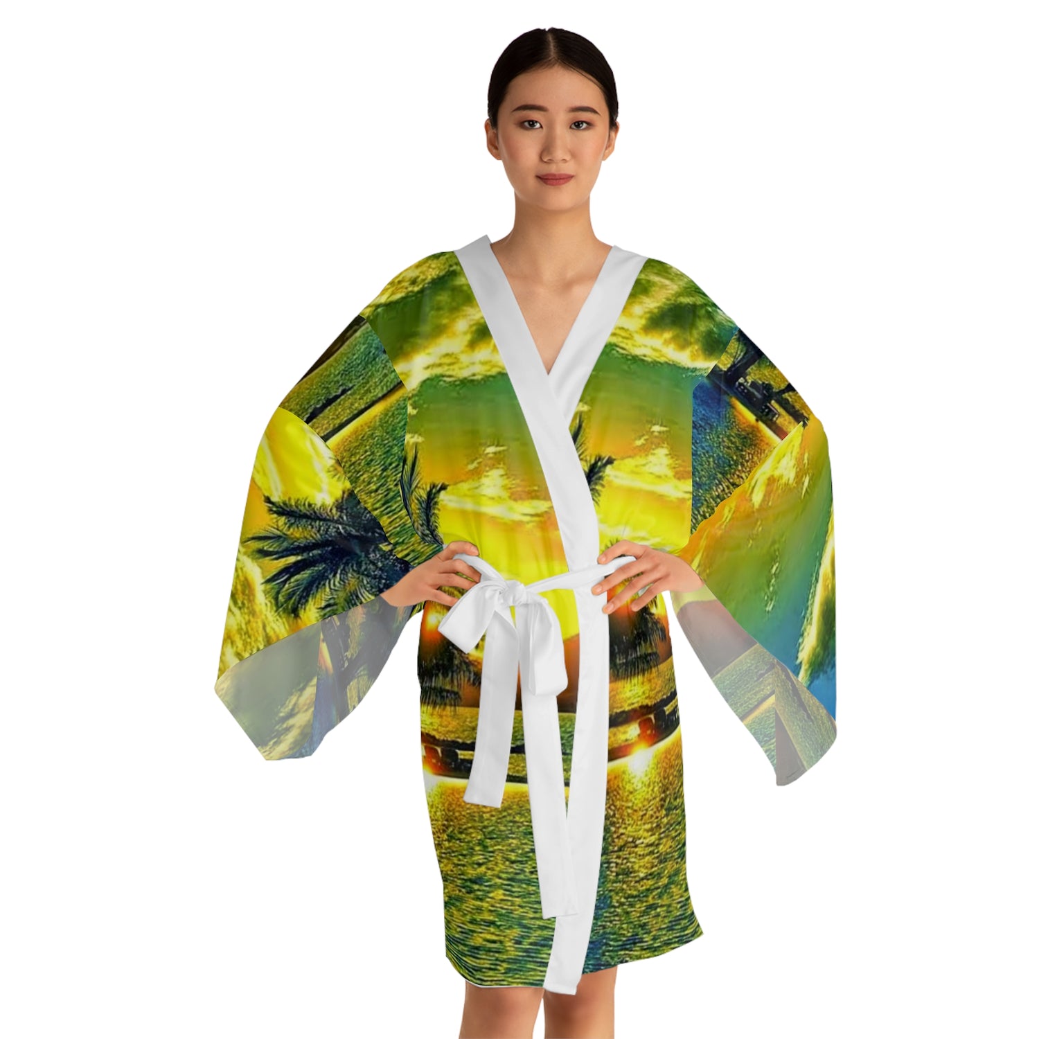 Long Sleeve Kimono Robe Beautiful Nature