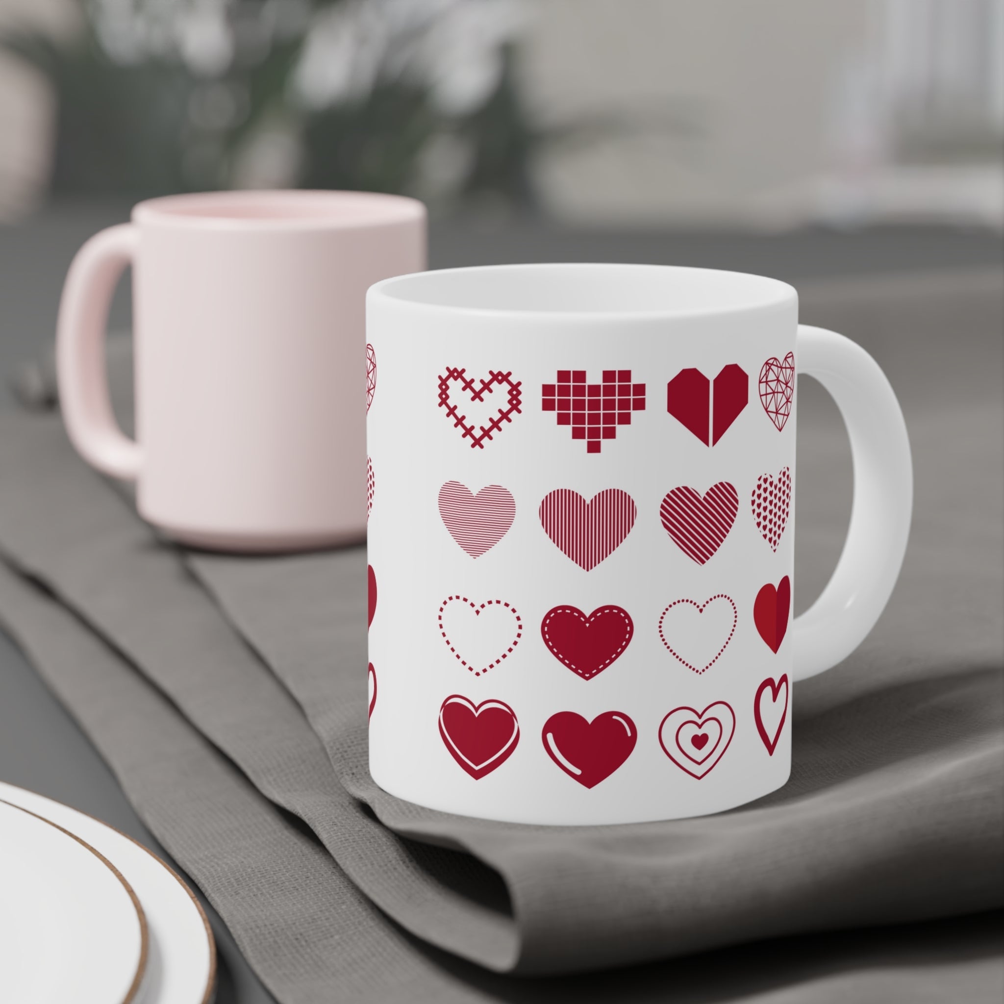 Ceramic Mugs (11oz\15oz\20oz) Hearts