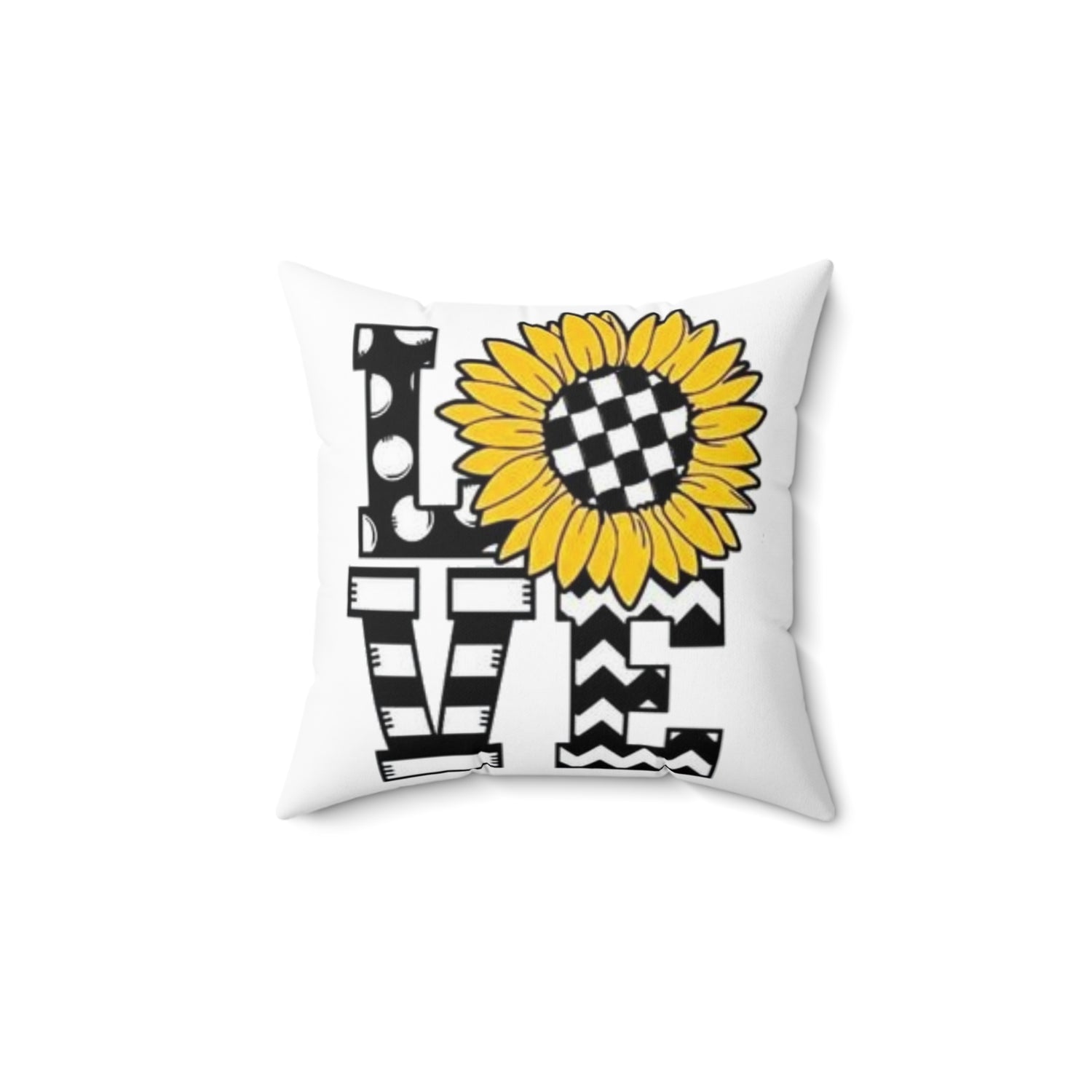 Spun Polyester Square Pillow Love