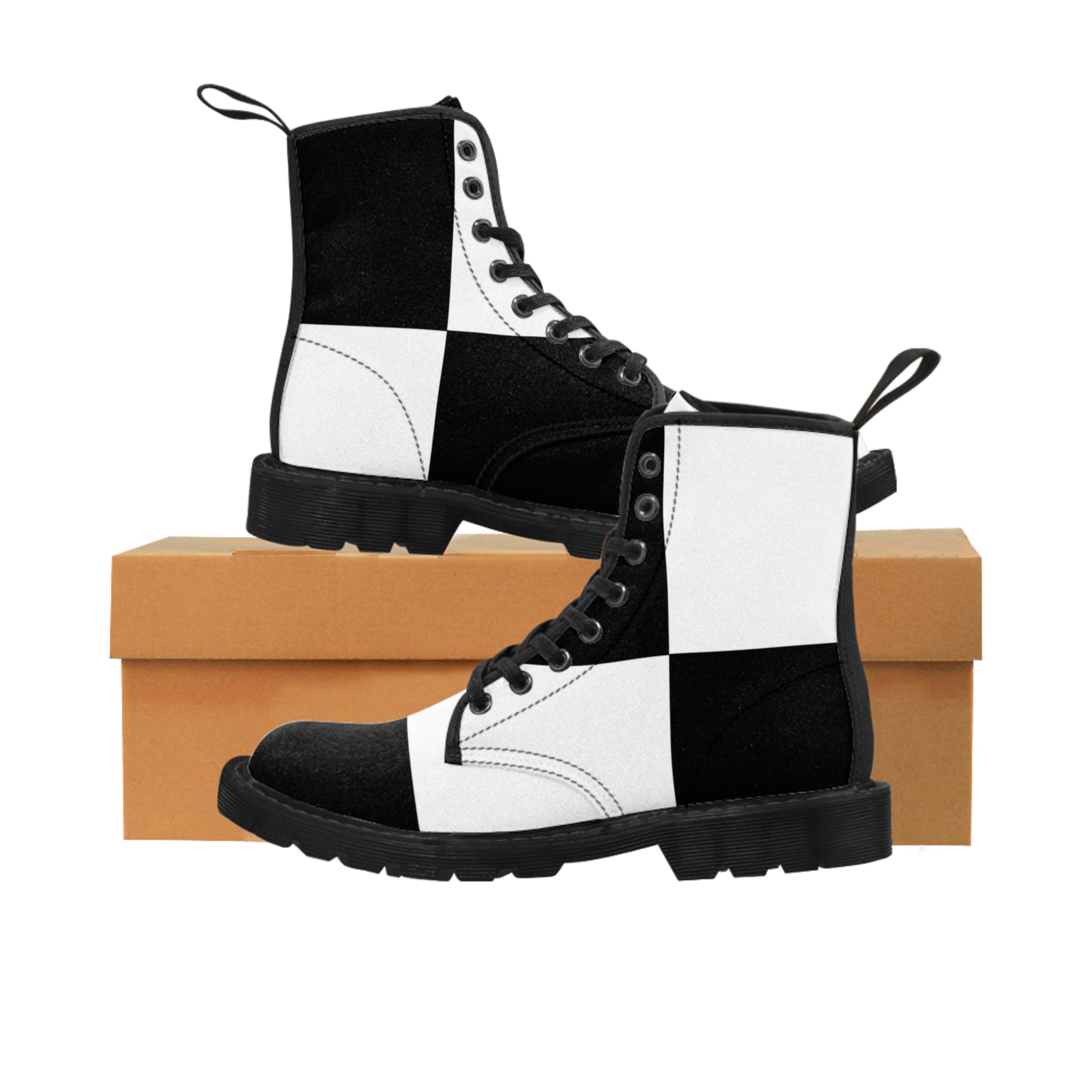 Canvas Boots Black and White