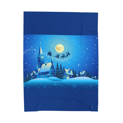 Velveteen Plush Blanket Christmas night