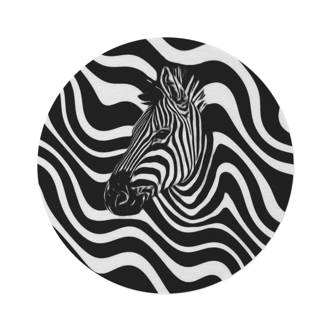 Round Rug Zebra