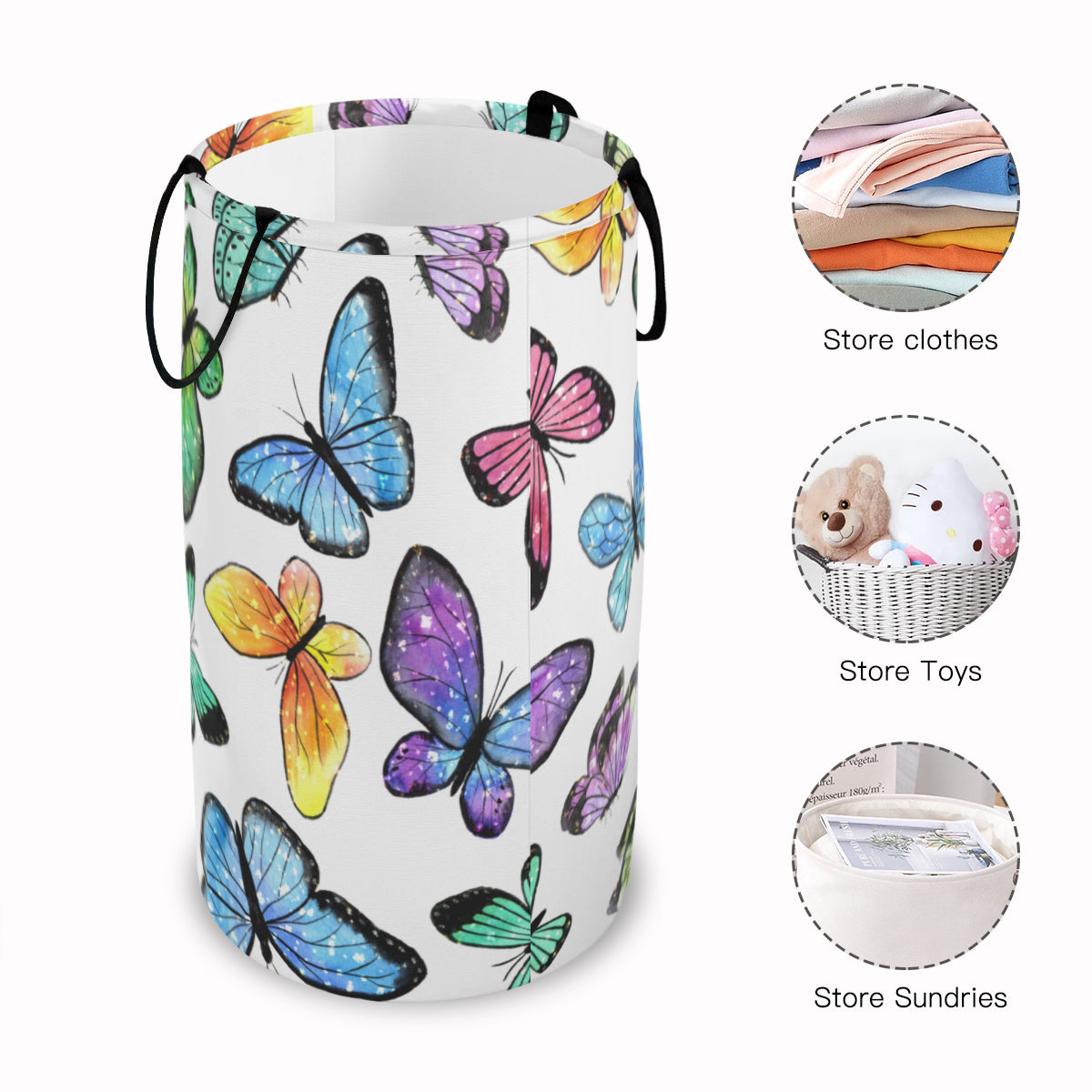 Large Capacity Foldable Laundry Basket Butterflies