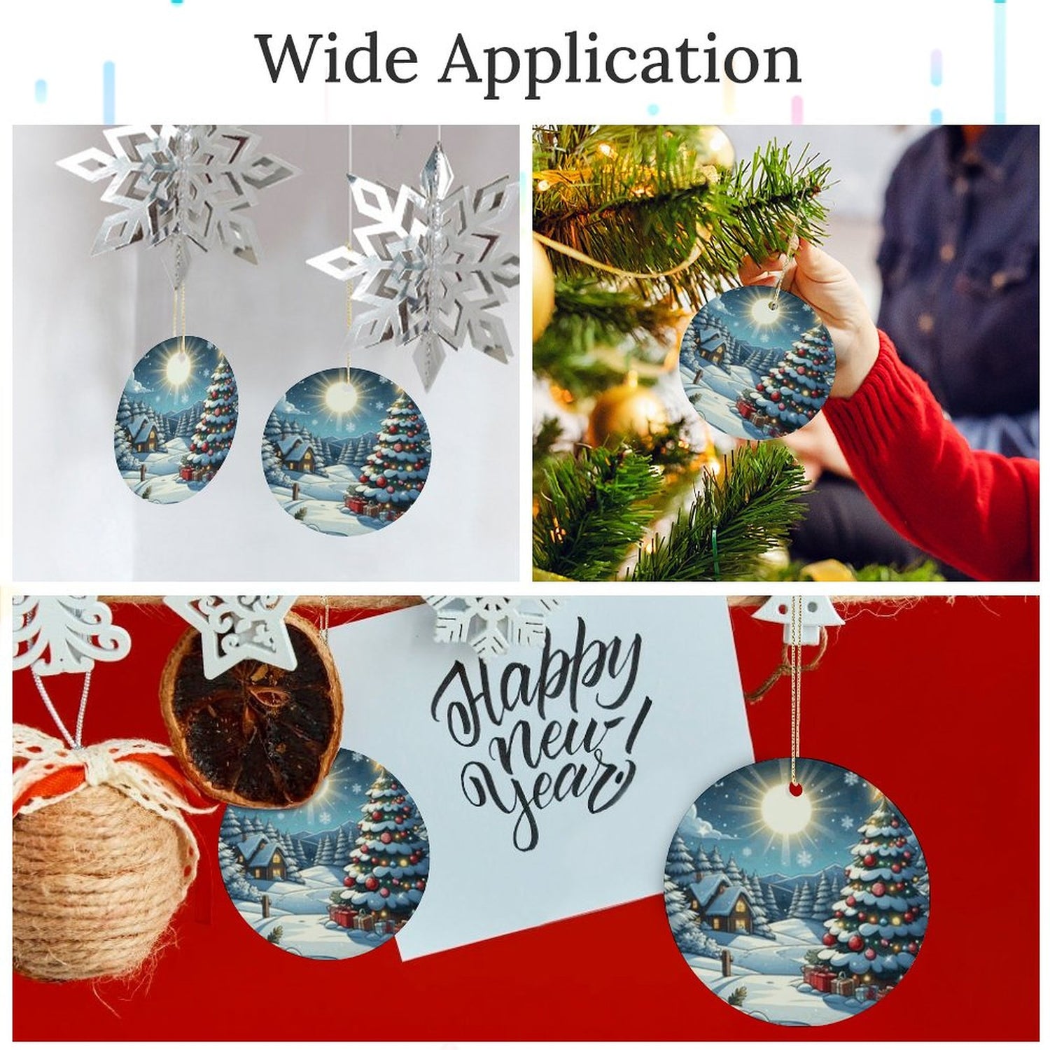 Round Ceramic Christmas Decorations