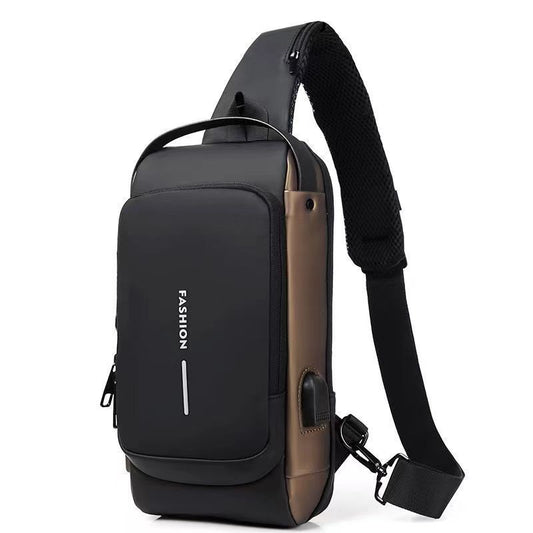 Motorcycle bag password anti-theft chest bag men's shoulder bag large capacity casual men's bag multifunctional crossbody bag