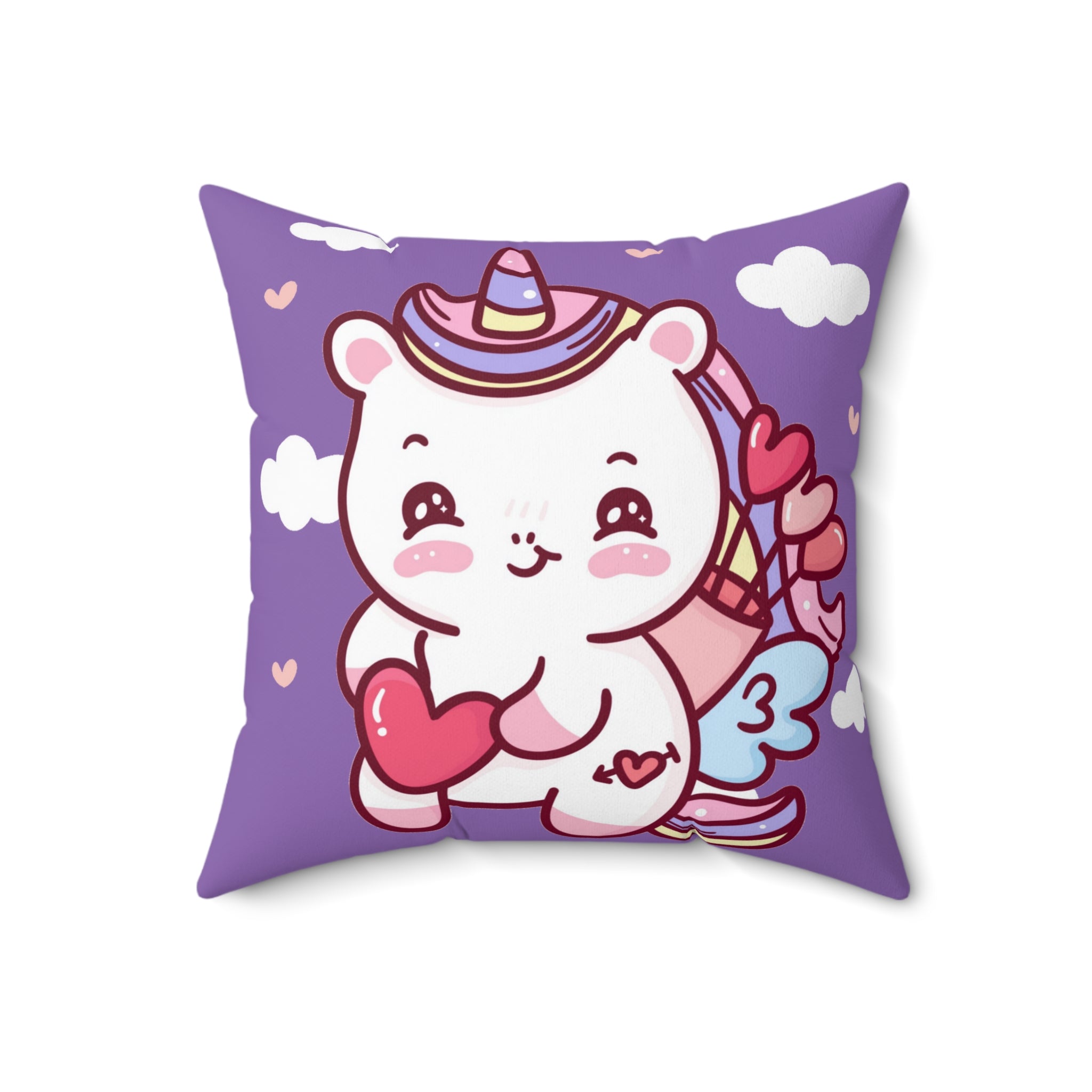 Spun Polyester Square Pillow Unicorn