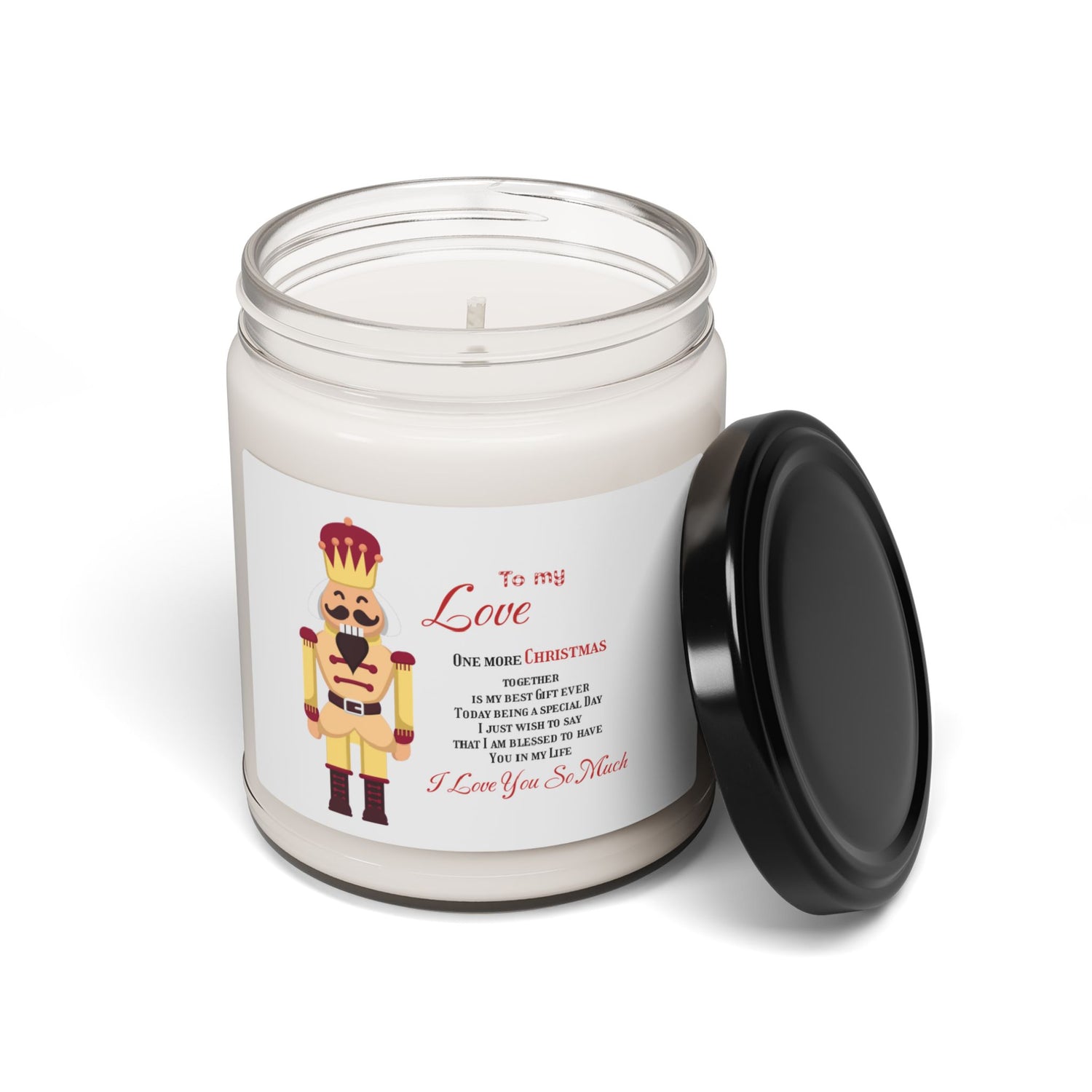 Scented Soy Candle Christmas decoration Nutcracker, I love You so much