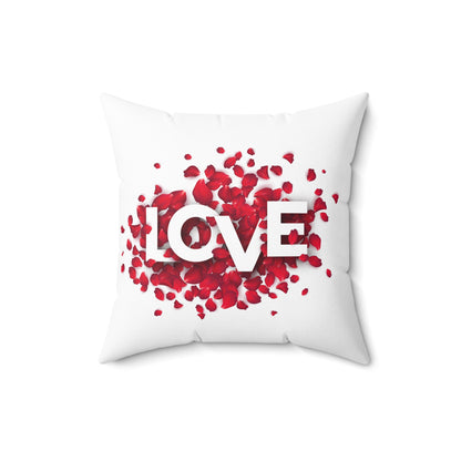 Spun Polyester Square Pillow Love