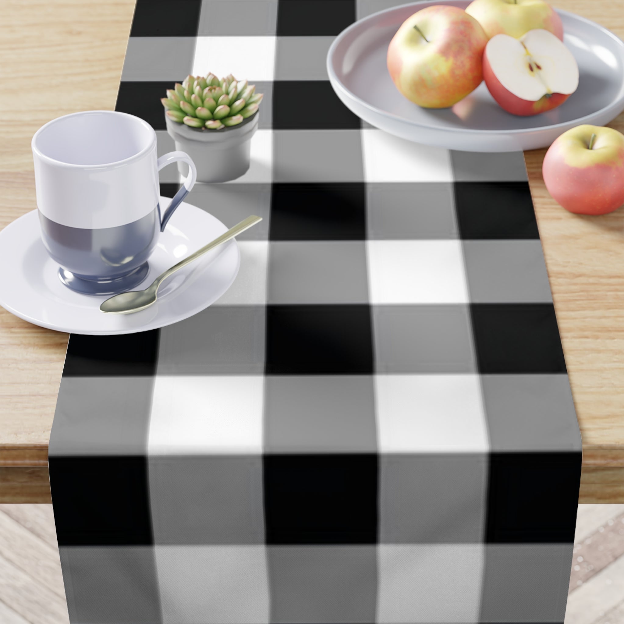 Table Runner Black and white  Christmas