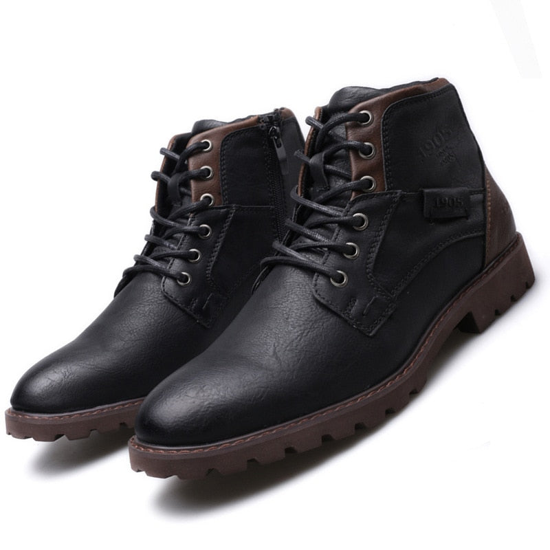 Men Shoes Autumn Winter Boots Retro Style Ankle Boots Lace Up  Casual  Boots High-top Shoes For Men Wear-resistant Zapatos Boots