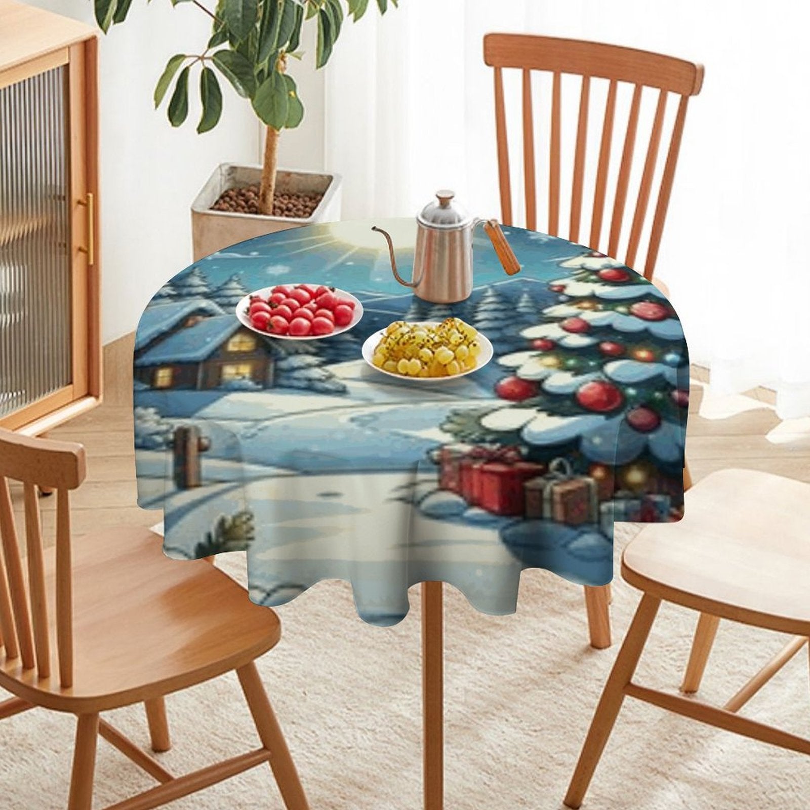 Round Tablecloth on Round Table