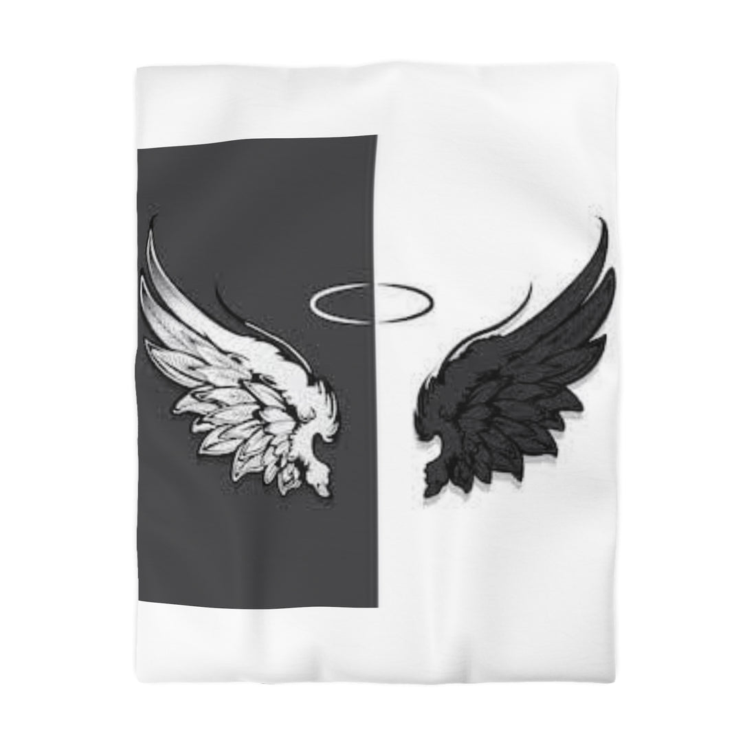 Microfiber Duvet Cover Wings black and white