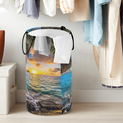Sunset Large Capacity Foldable Laundry Basket | Polyester