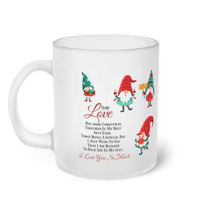 Frosted Glass Mug My Love Merry Christmas