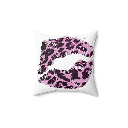 Spun Polyester Square Pillow Kiss