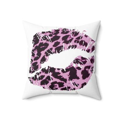 Spun Polyester Square Pillow Kiss