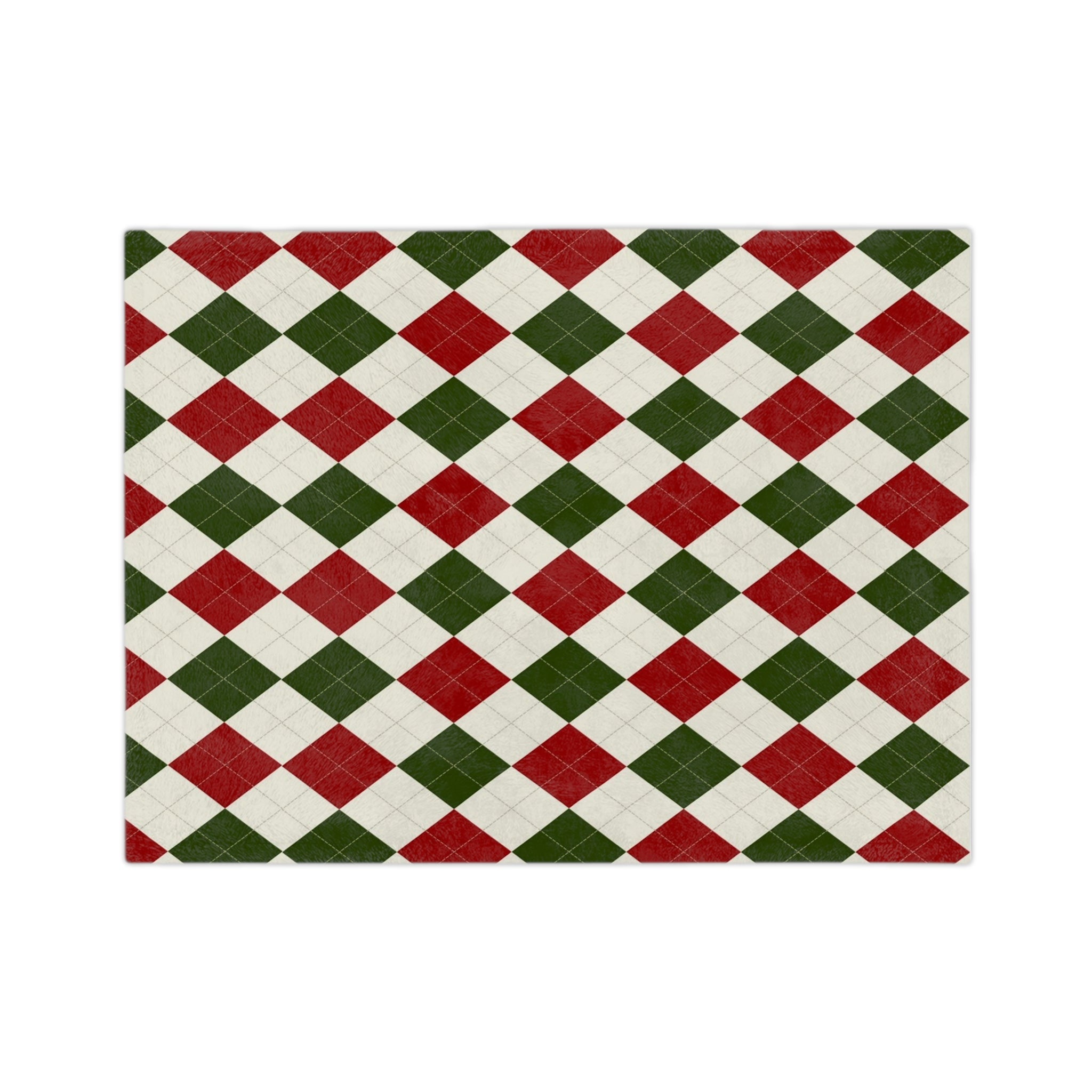 Velveteen Minky Blanket Christmas pattern red green