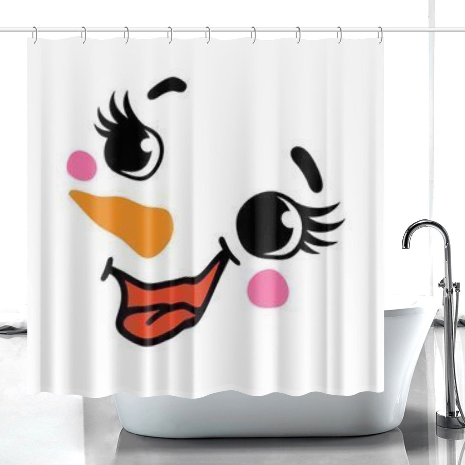 171. Quick-drying Shower Curtain Snowman