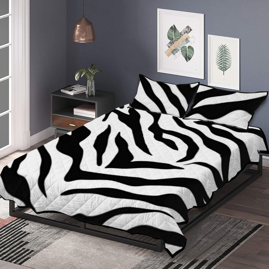 242. Polyester Quilt Bed Sets Zebra