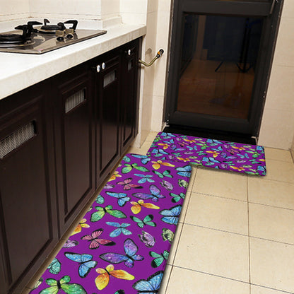 Two-piece L multifunctional kitchen mat butterflies