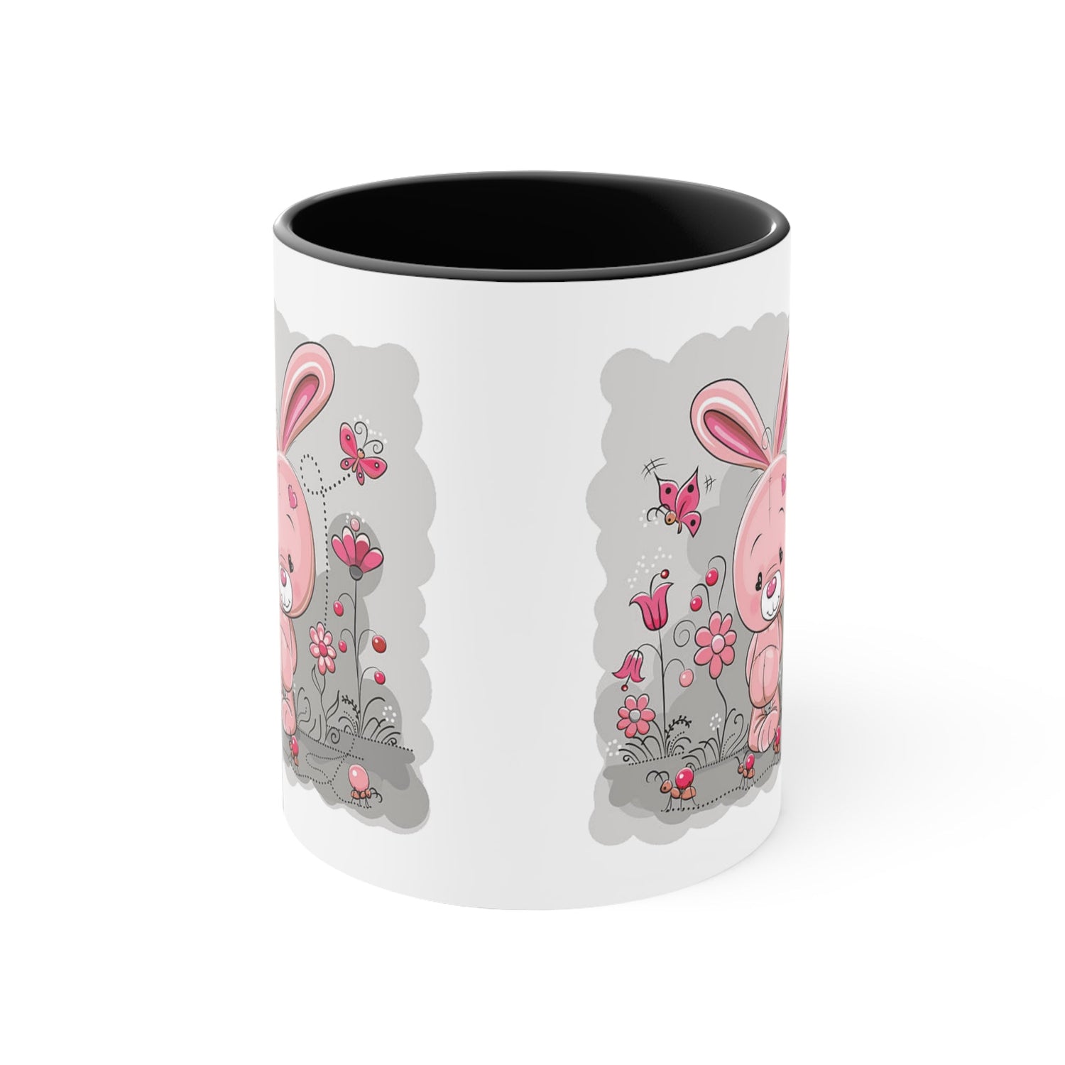 Accent Coffee Mug Pink Rabbit Valentine