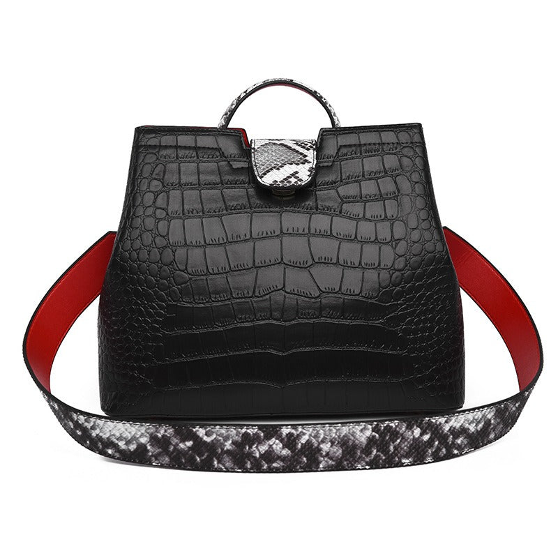 Fashion foreign trade women bag texture crocodile pattern ladies handbag large capacity