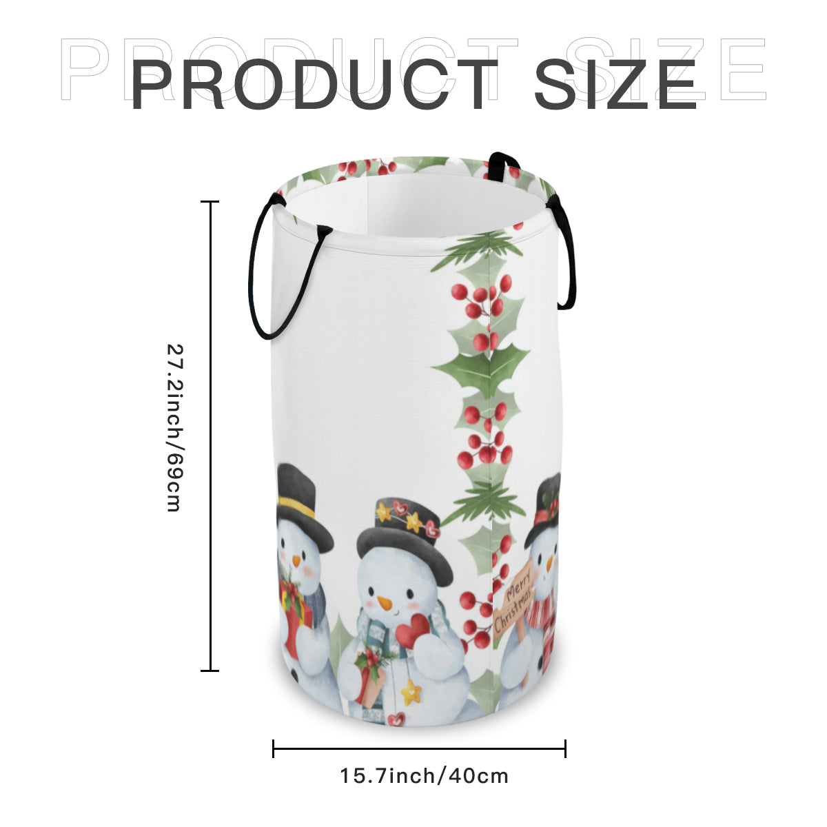 Large Capacity Foldable Laundry Basket Snowman