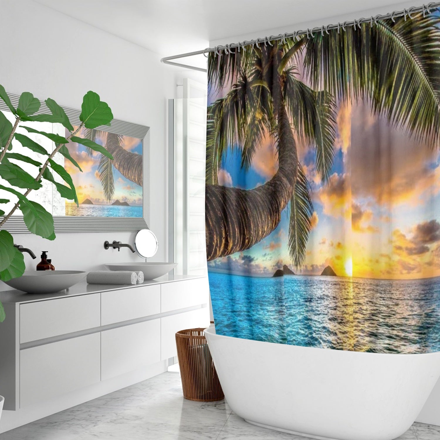 172. Quick-drying Shower Curtain Sunset