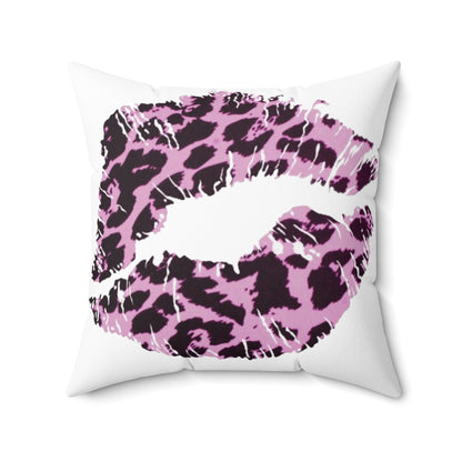 Spun Polyester Square Pillow Kiss