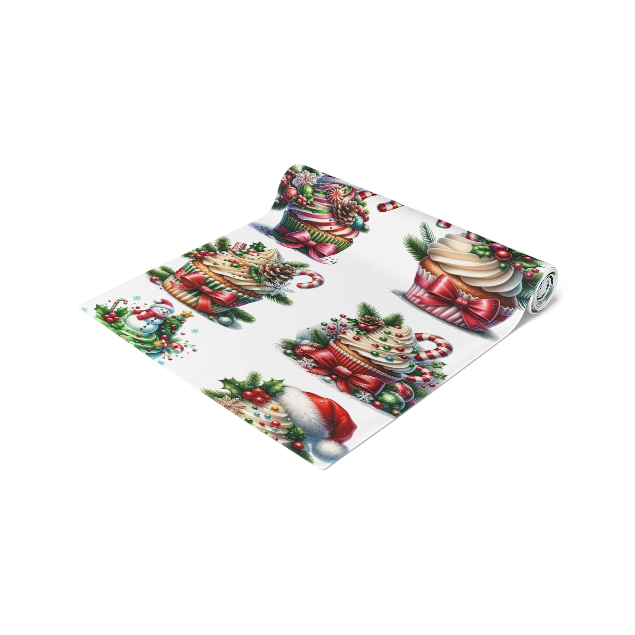 Table Runner (Cotton, Poly) Muffins Christmas