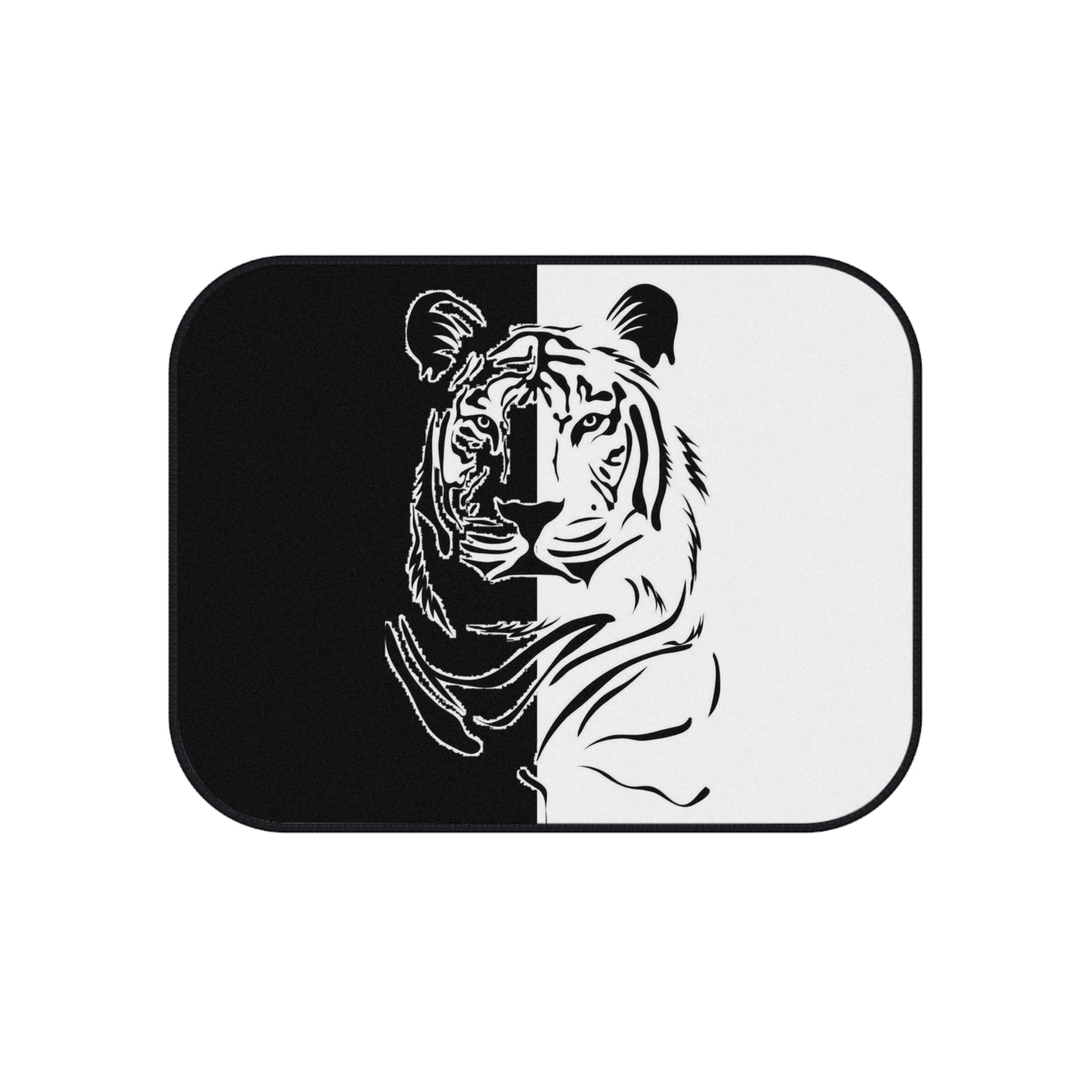 Car Mats (Set of 4) Half black, half white tiger