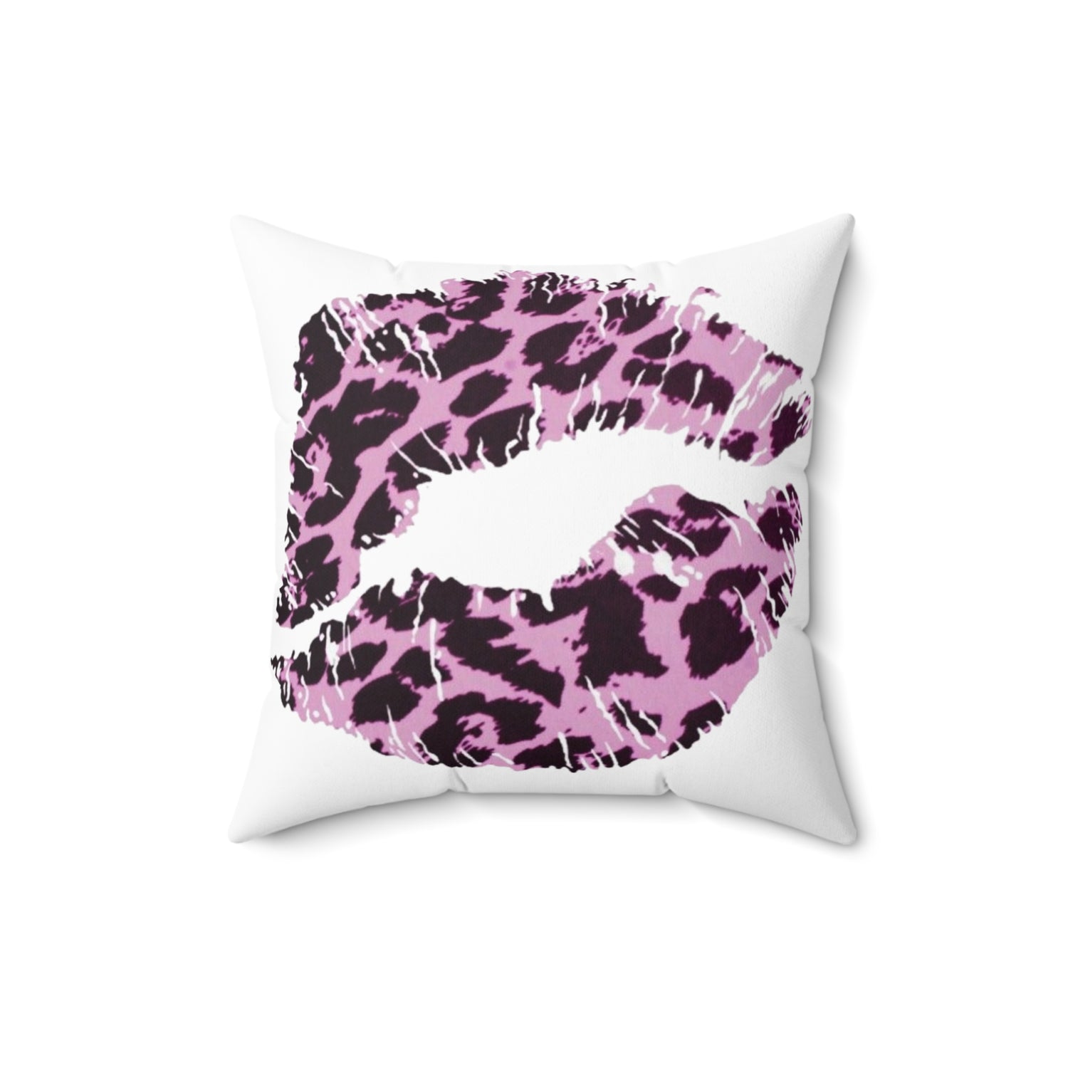 Spun Polyester Square Pillow Kiss