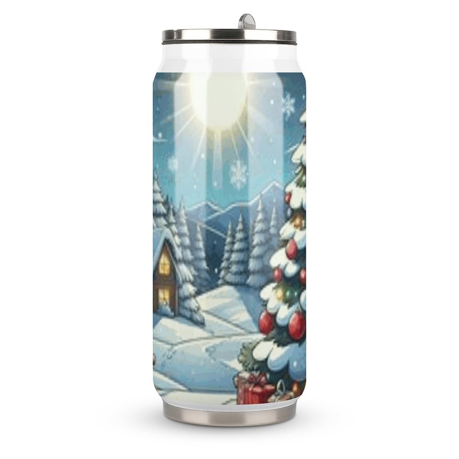 Stainless Steel Tumbler with Straw (All-Over Printing)