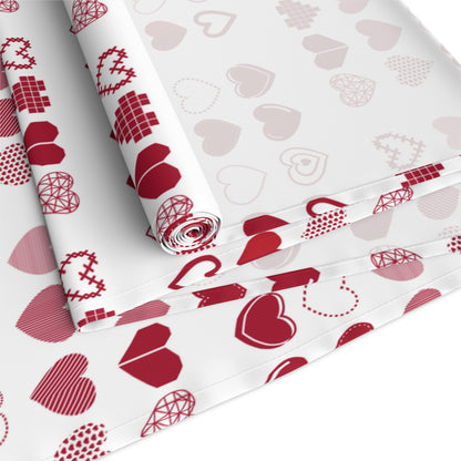 Table Runner (Cotton, Poly) Hearts Valentine