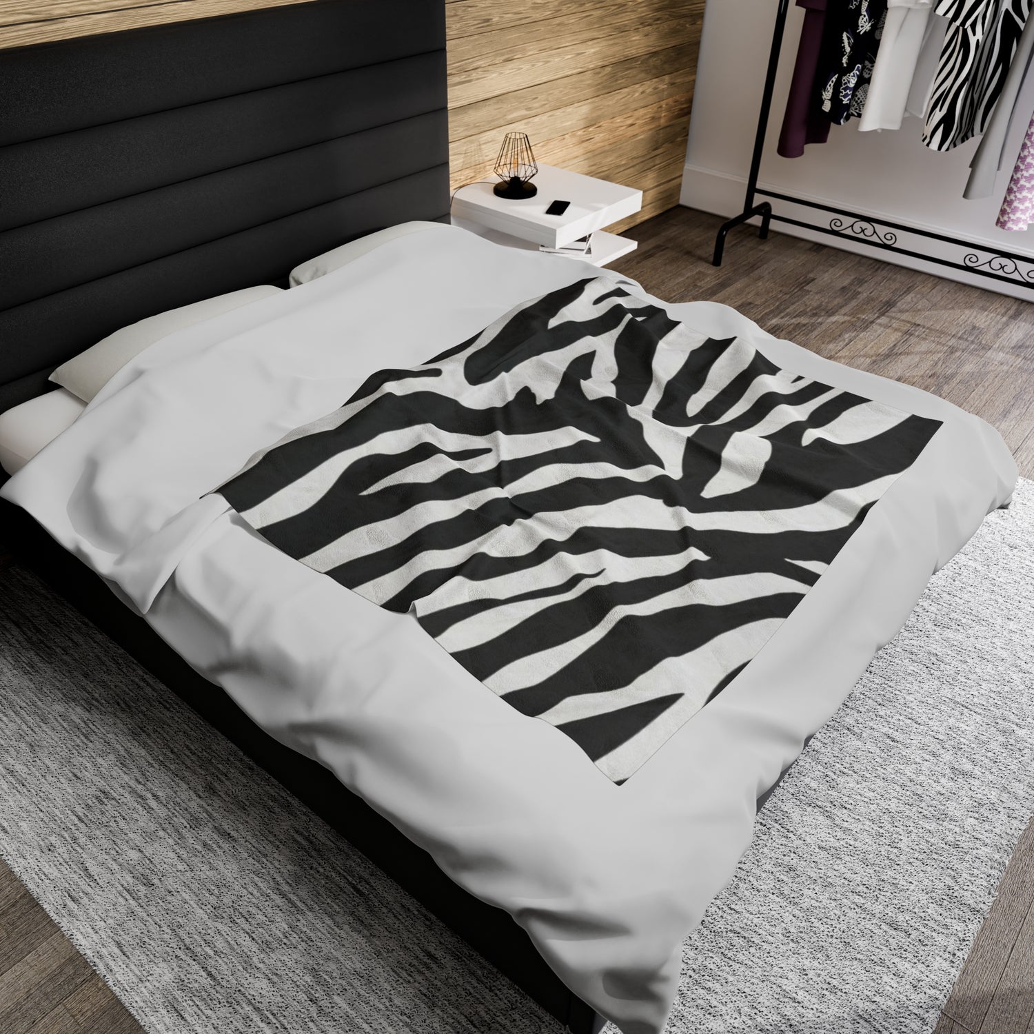 Velveteen Plush Blanket Zebra